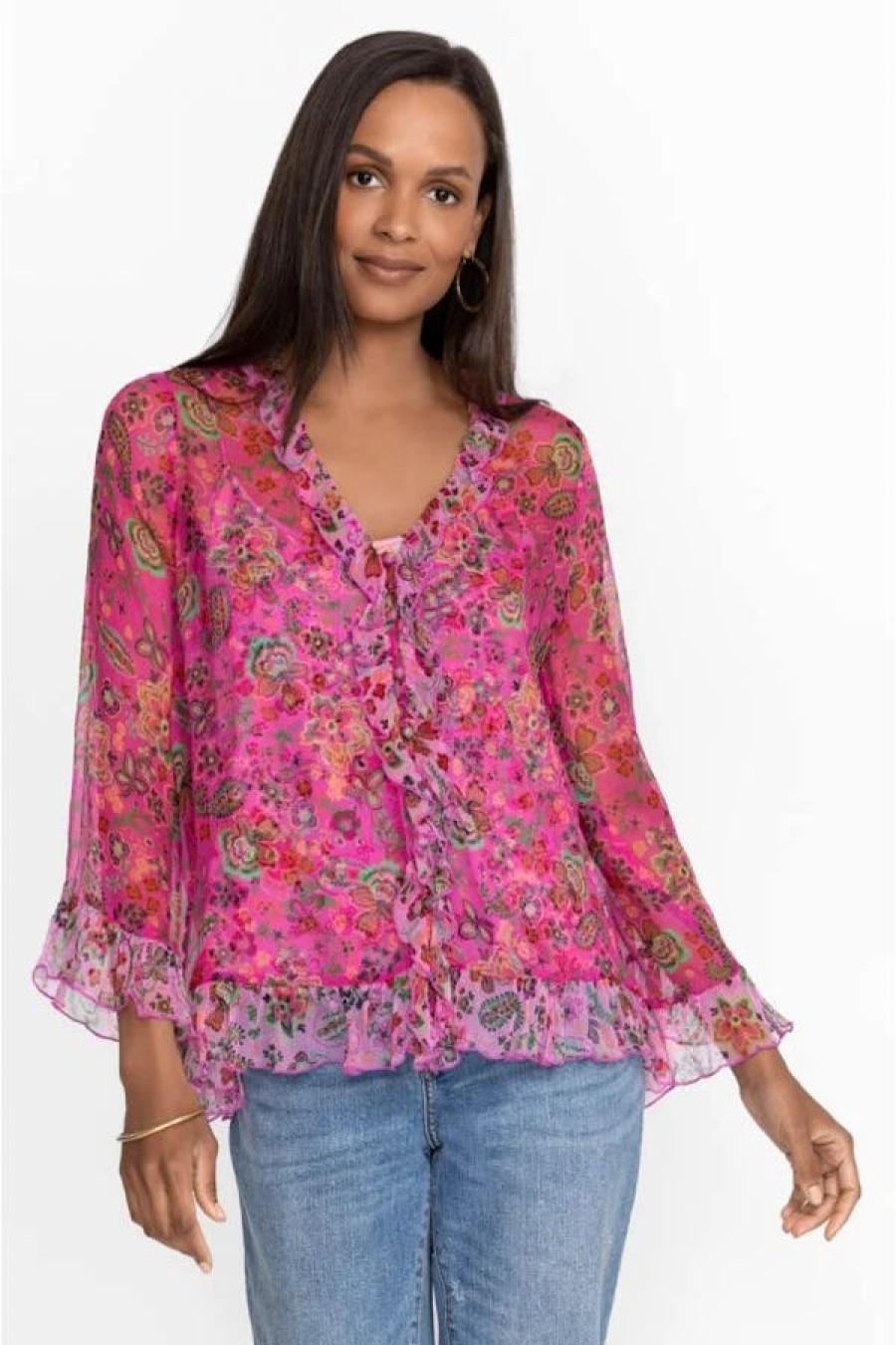 Clothing * | Foxglove Silk Blouse Multi