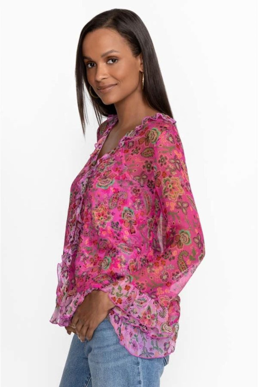 Clothing * | Foxglove Silk Blouse Multi