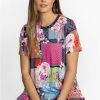 Clothing * | Rose Patch Favorite Short Sleeve Crew Neck Swing Tee-Plus Size Multi