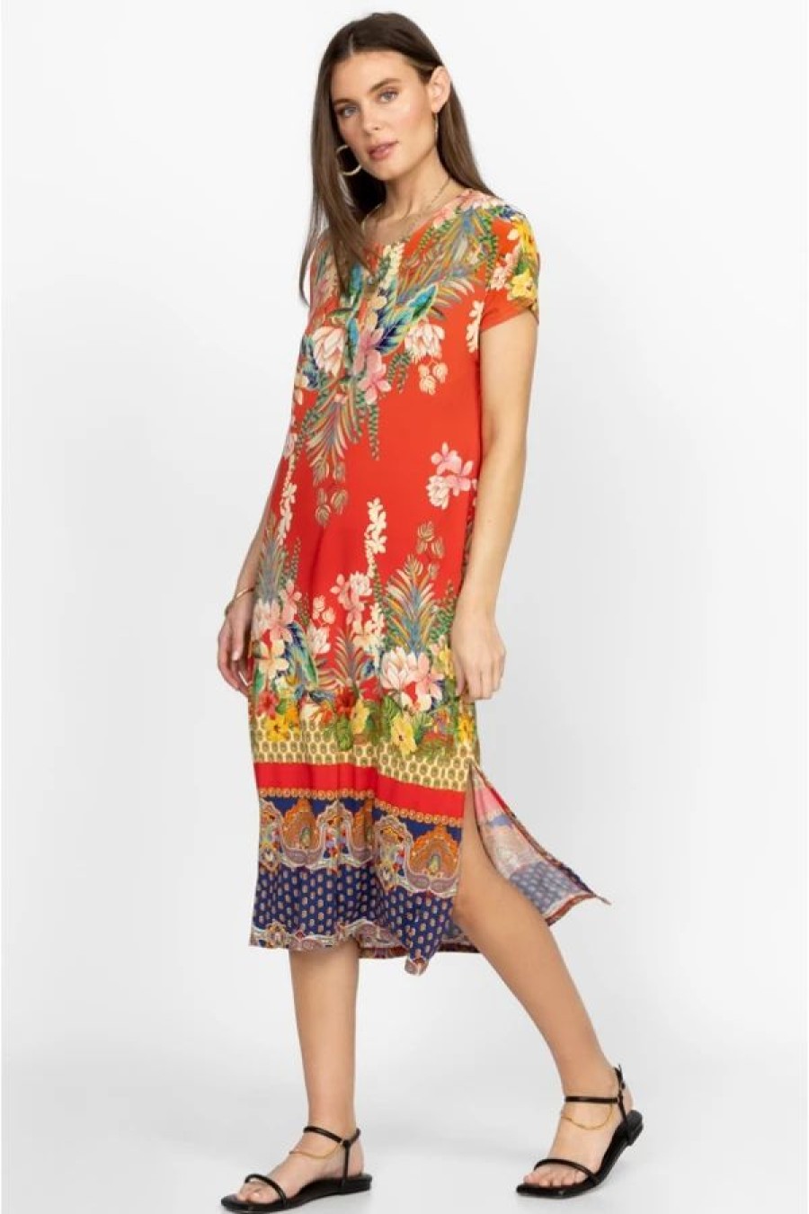 Clothing * | Rapsodia Maxi Henley Dress Multi