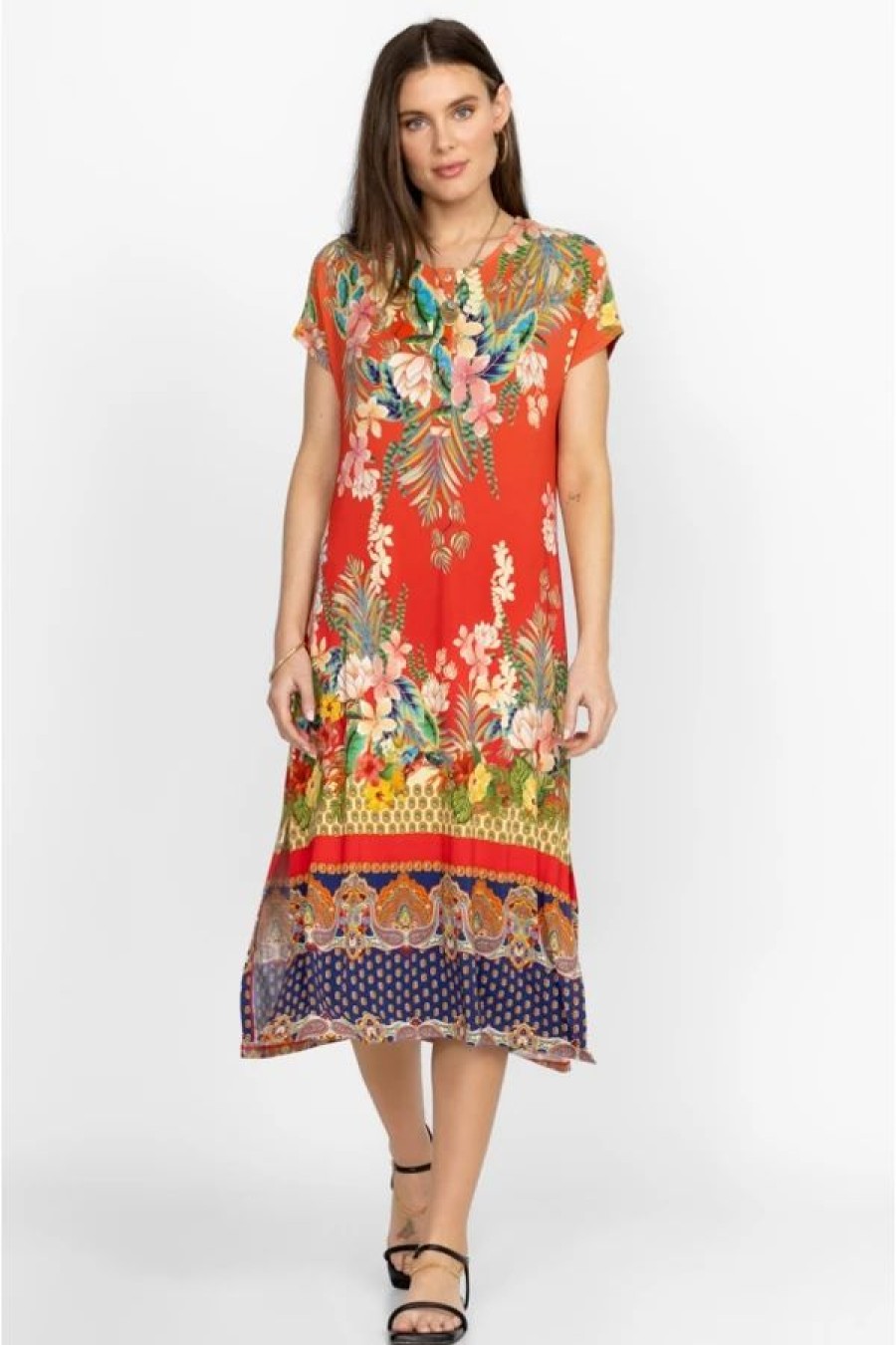 Clothing * | Rapsodia Maxi Henley Dress Multi