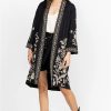 Clothing * | Marseille Linen Kimono Coat Black