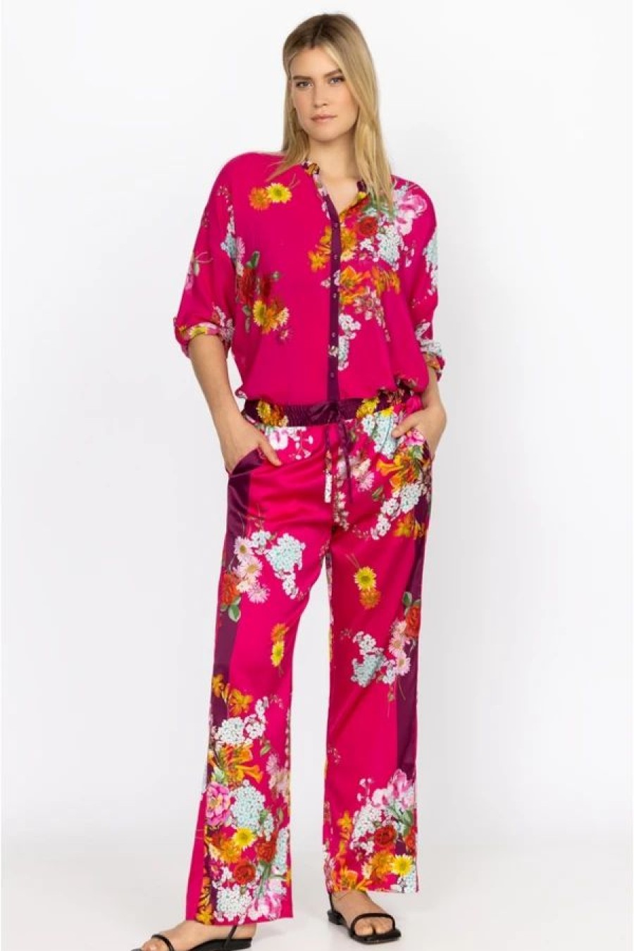 Clothing * | Golden Bouquet Divine Pant-Plus Size Multi