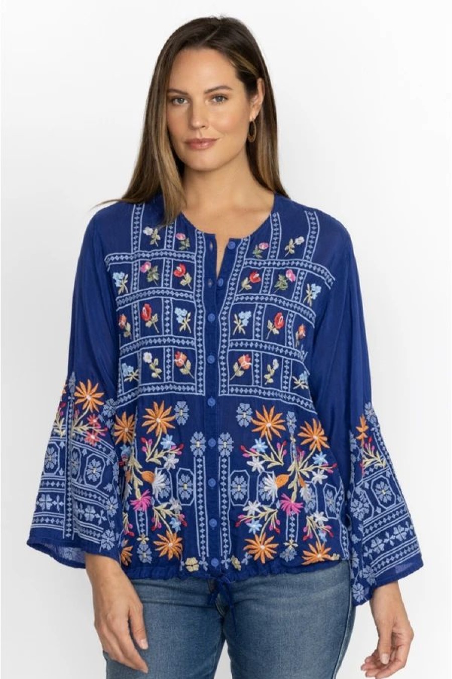 Clothing * | Wyatt Blouse-Plus Size Dark Blue