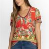 Clothing * | Rapsodia Favorite Short Sleeve V-Neck Tee-Plus Size Multi