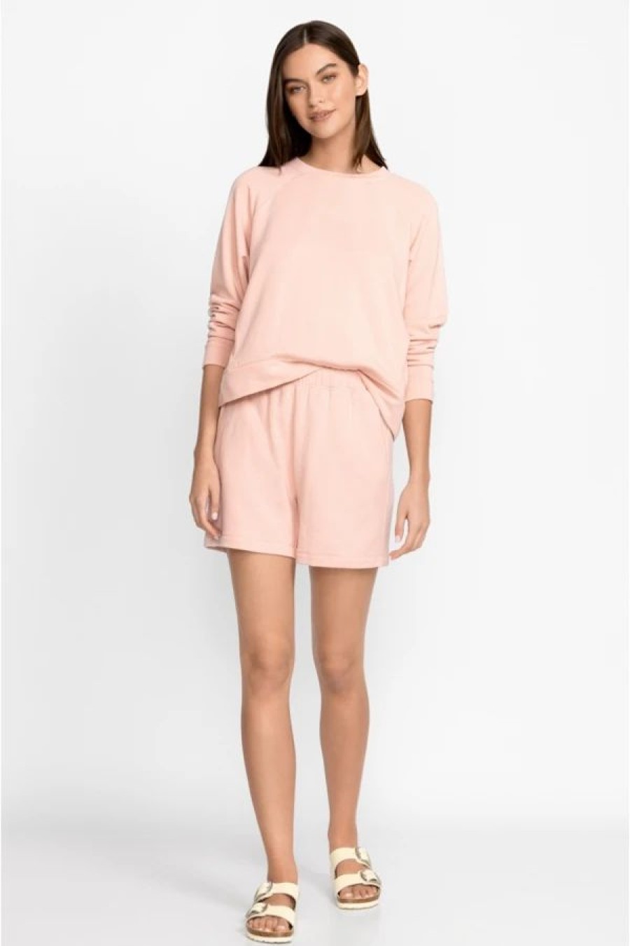 Clothing * | Fleece Pull On Short Rose Smoke