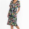 Clothing * | Zahava Tie Neck Midi Dress Multi