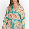 Clothing * | Rivoray Arie Button Up-Plus Size Multi