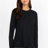 Clothing * | Long Sleeve Crew Neck Layering Tee Black