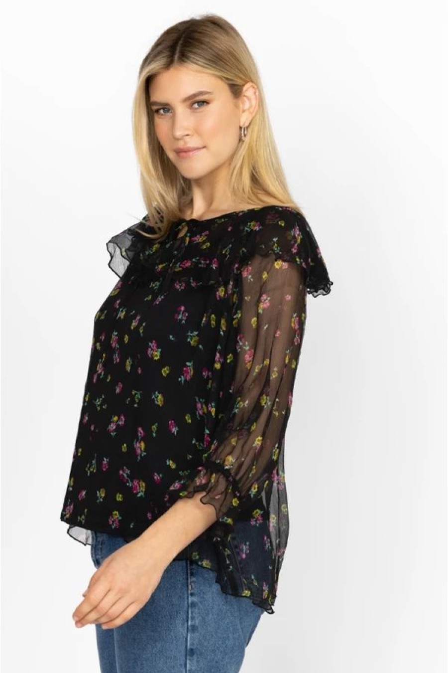 Clothing * | Fernanda Peasant Blouse-Plus Size Multi