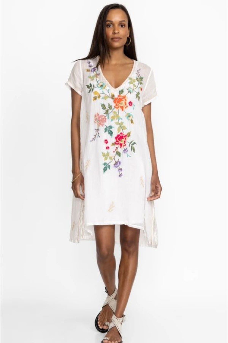 Clothing * | Adele Drape Tunic Dress White