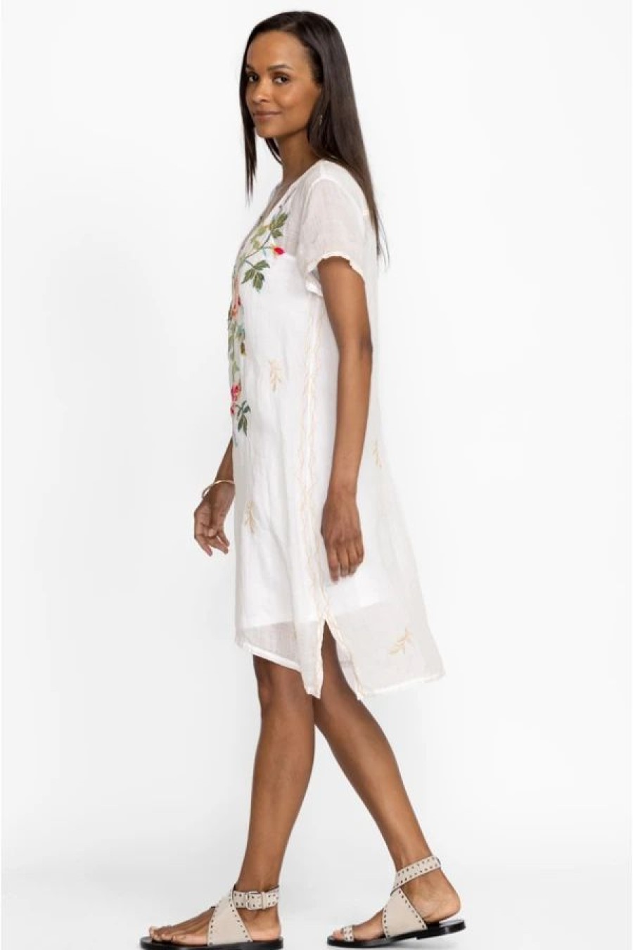 Clothing * | Adele Drape Tunic Dress White