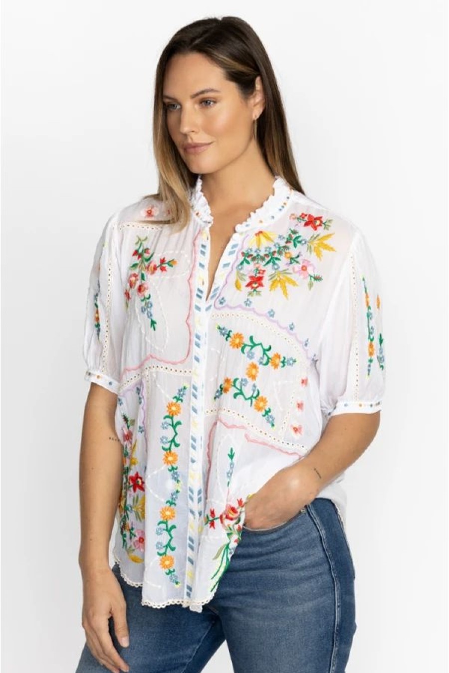 Clothing * | Mircea Blouse-Plus Size White