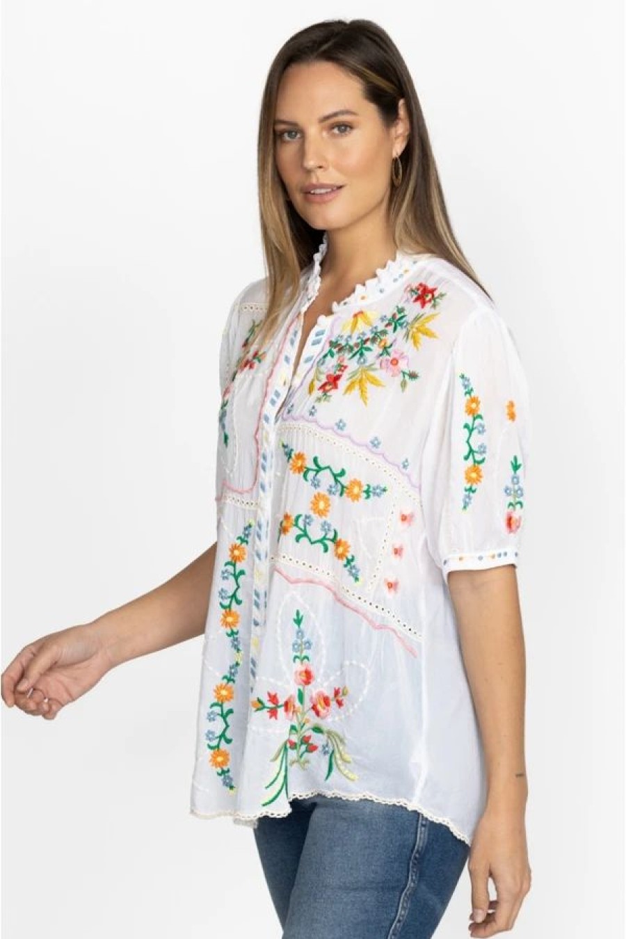 Clothing * | Mircea Blouse-Plus Size White