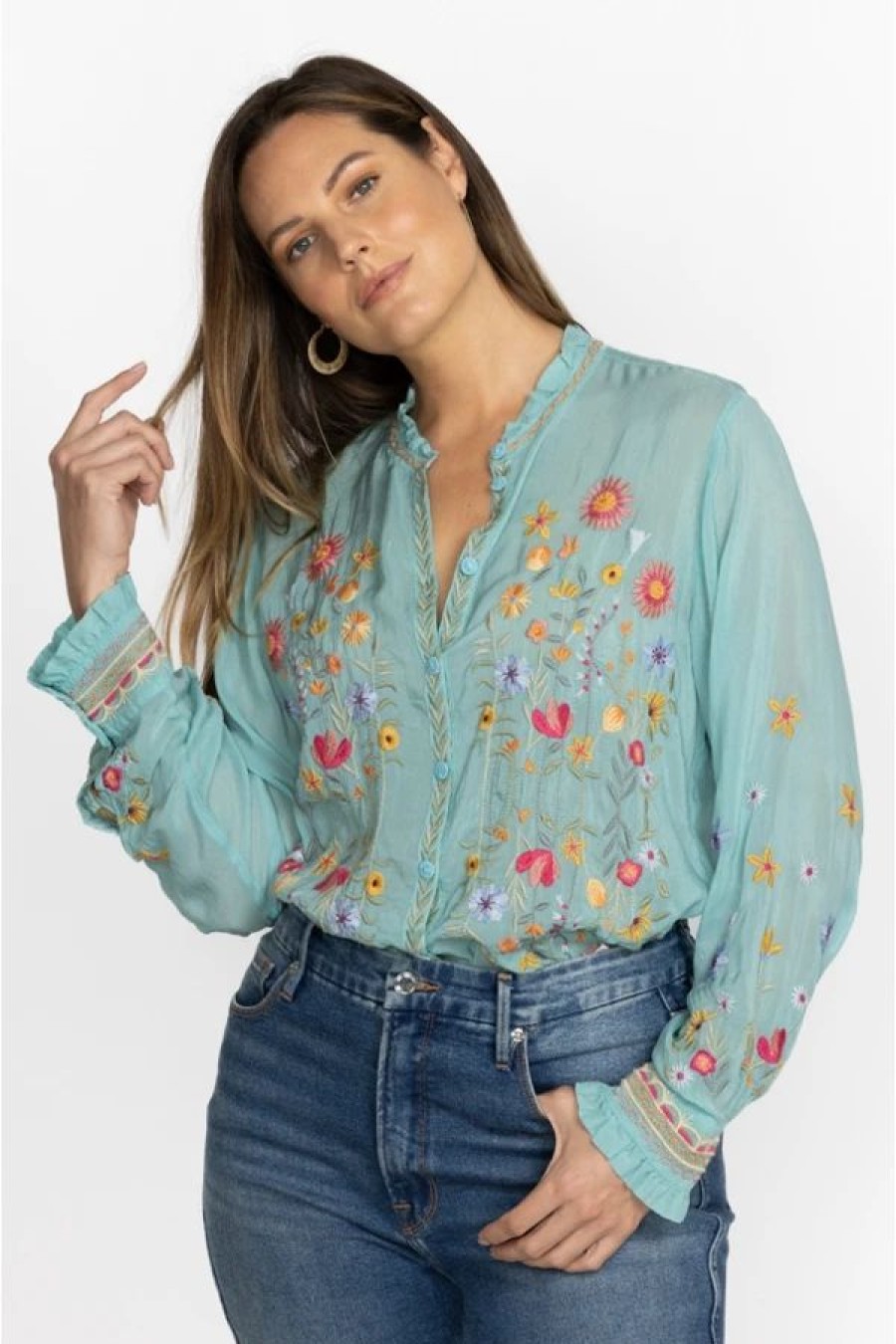 Clothing * | Iolanda Blouse-Plus Size Marine Blue