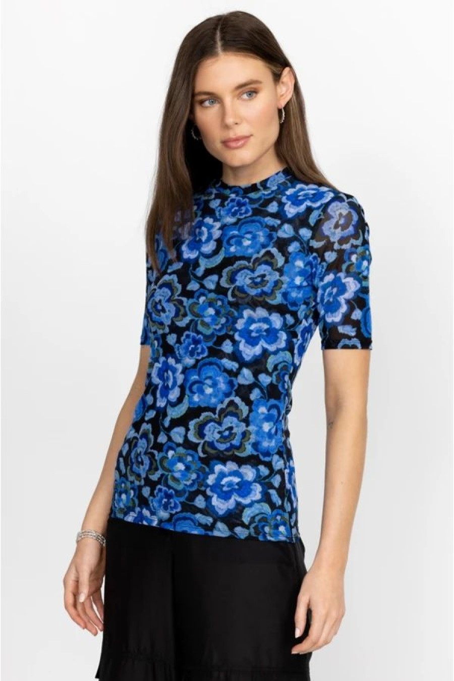 Clothing * | Blue Calanthe Mesh Top Multi