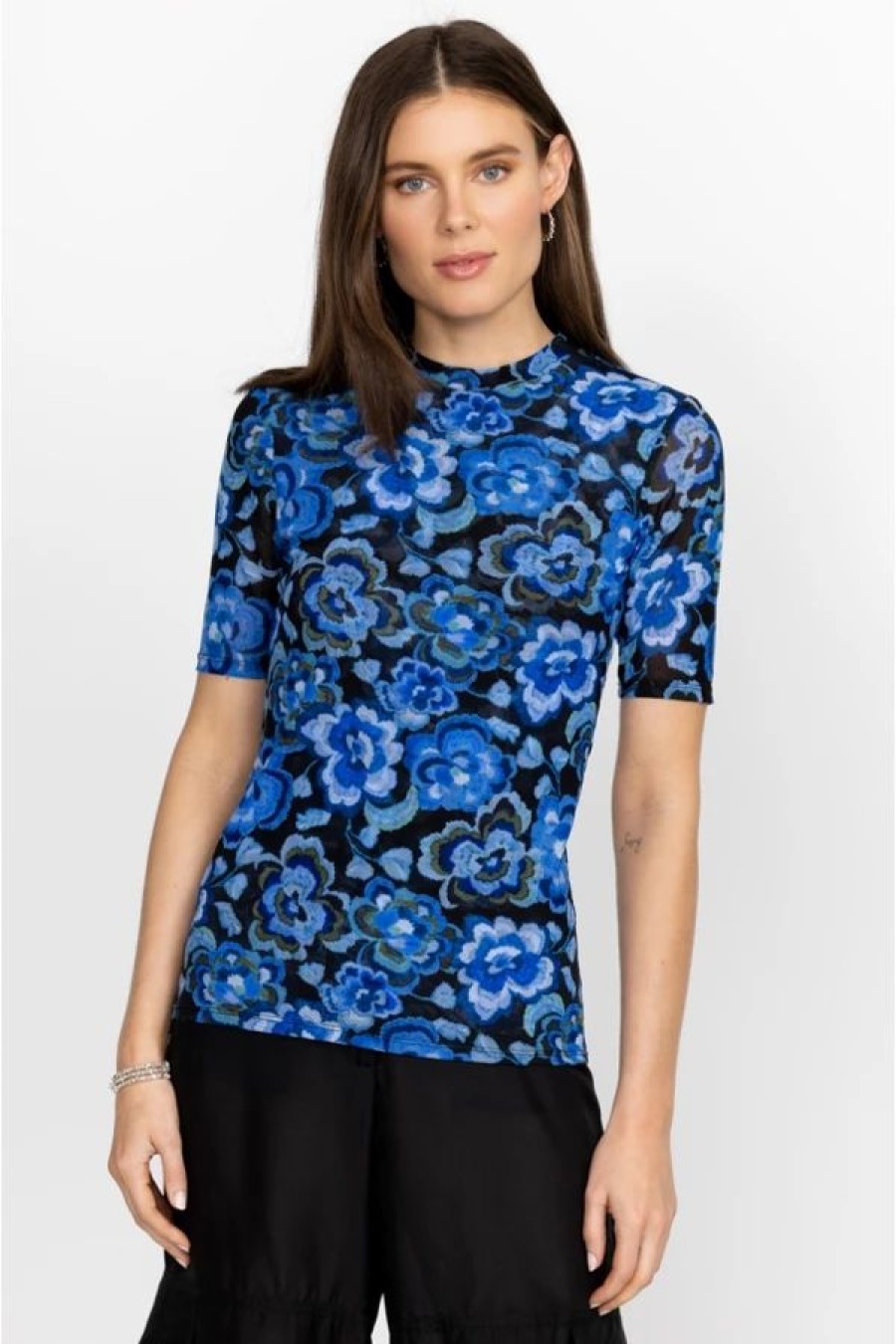 Clothing * | Blue Calanthe Mesh Top Multi