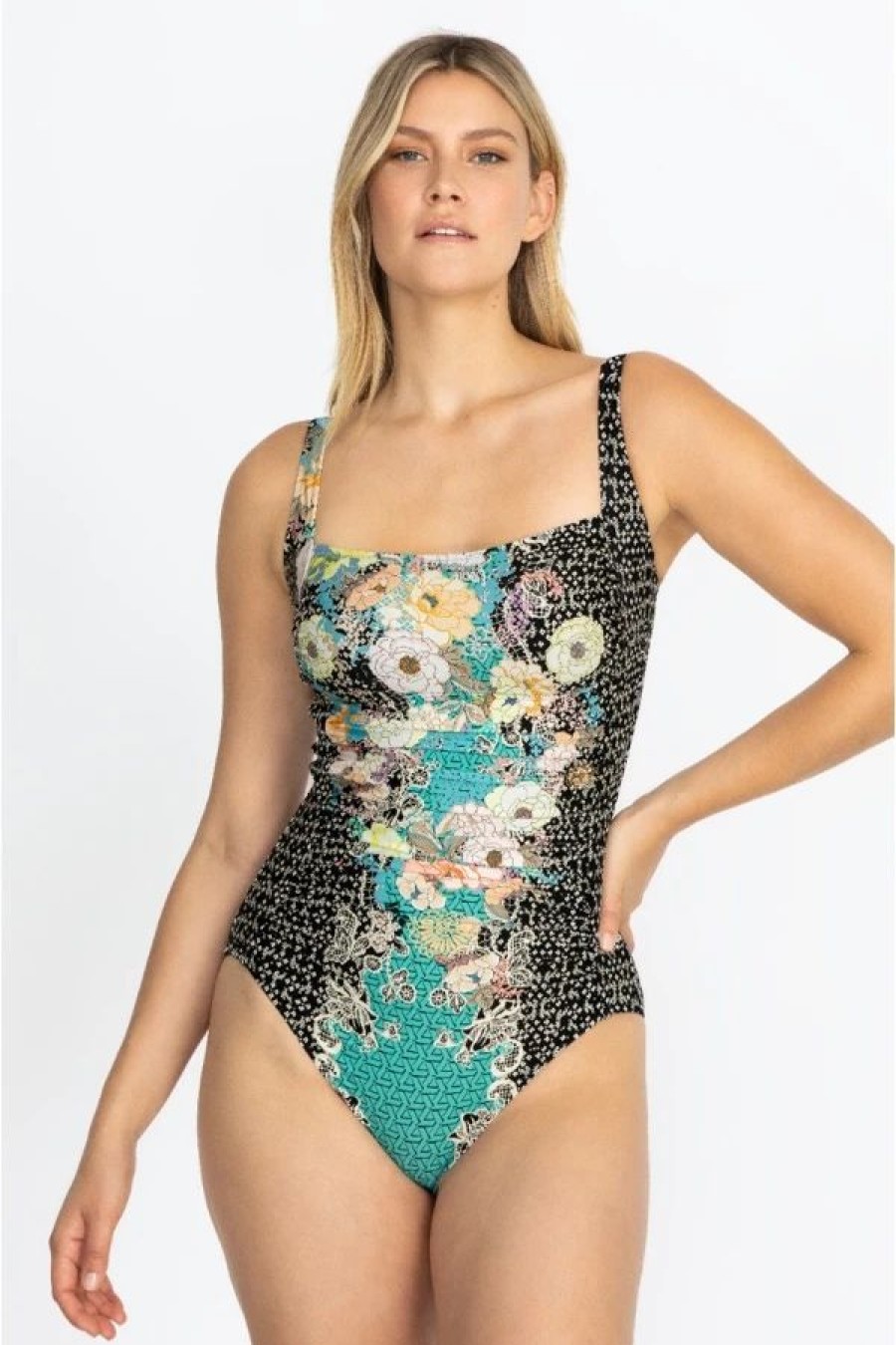 Clothing * | Mila Ruched One Piece-Plus Size Multi