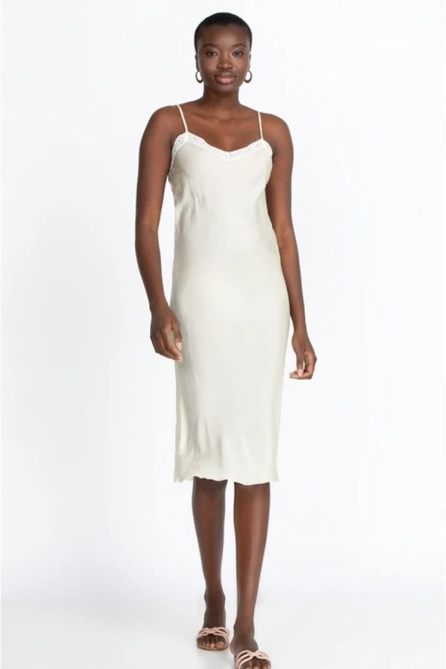 Clothing * | Midi Length Slip Ecru