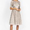 Clothing * | Beaded Mesh Dress Champagne