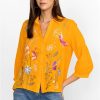 Clothing * | Nila Relaxed Smocked Shirt Gold Fusion