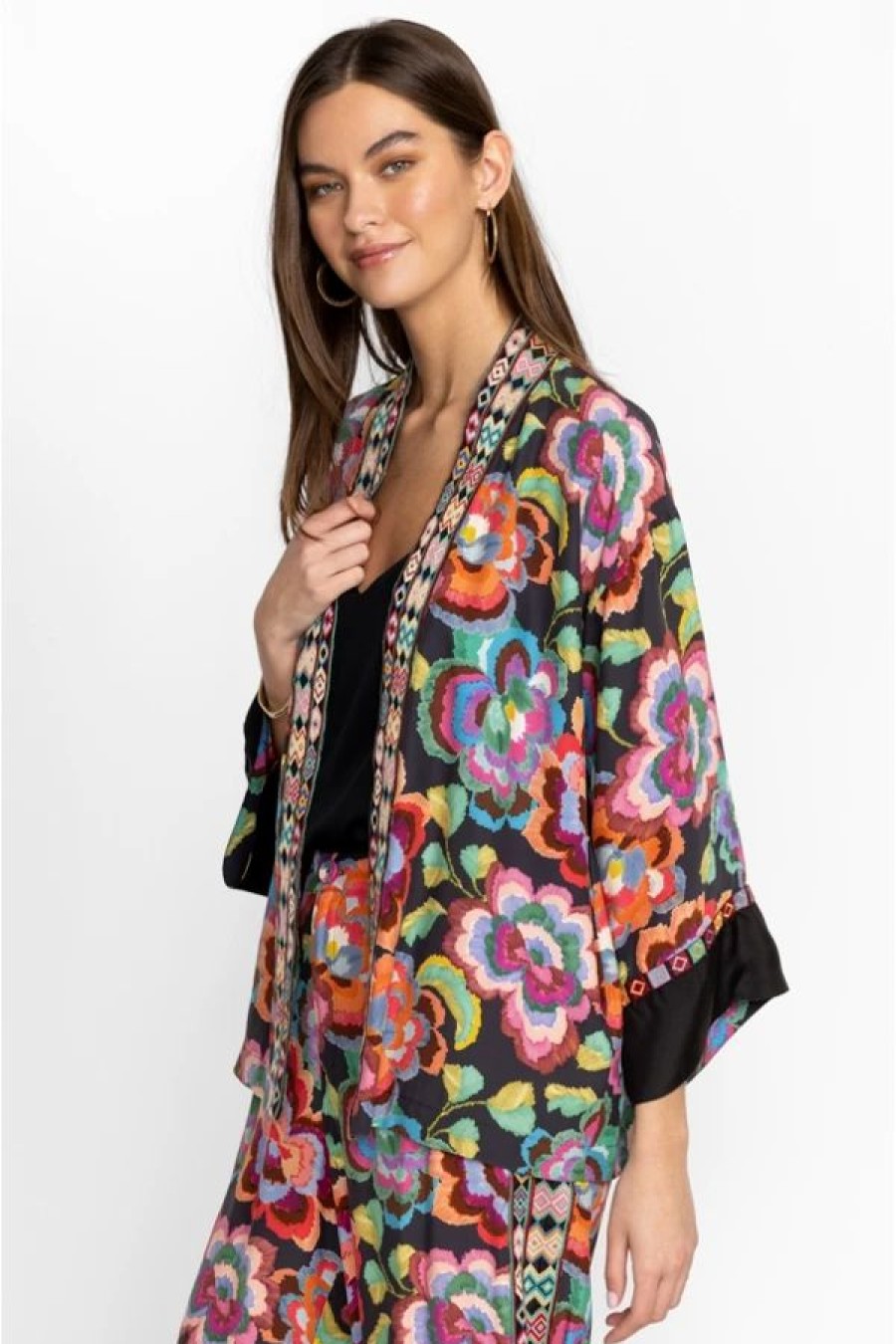 Clothing * | Calanthe Cropped Kimono Multi