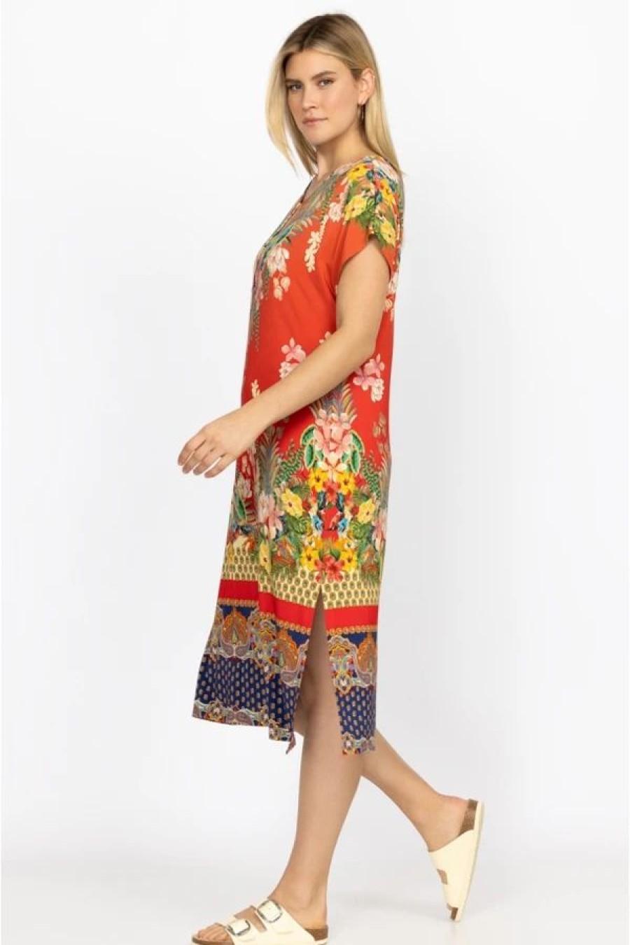 Clothing * | Rapsodia Maxi Henley Dress-Plus Size Multi