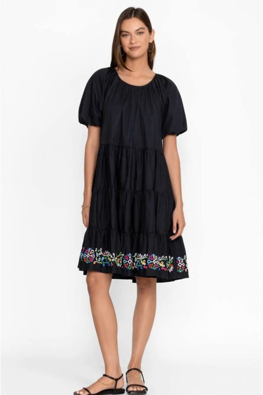 Clothing * | Amanza Eyelet Mini Dress Black