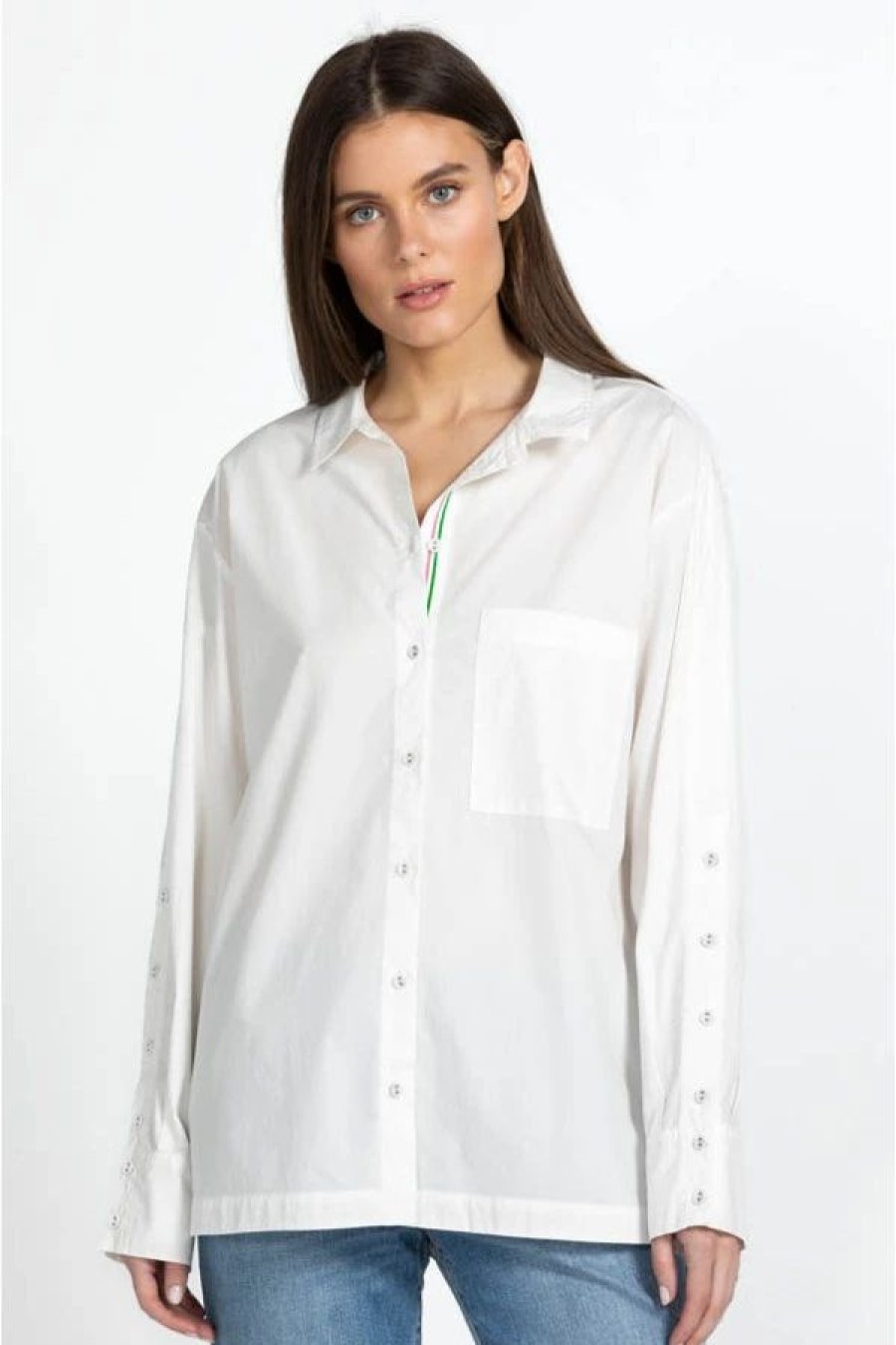 Clothing * | Poplin Relaxed Pocket Shirt White