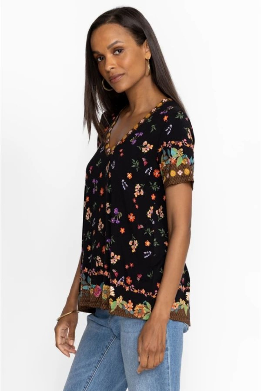 Clothing * | Nani Favorite Short Sleeve V-Neck Swing Tee Multi