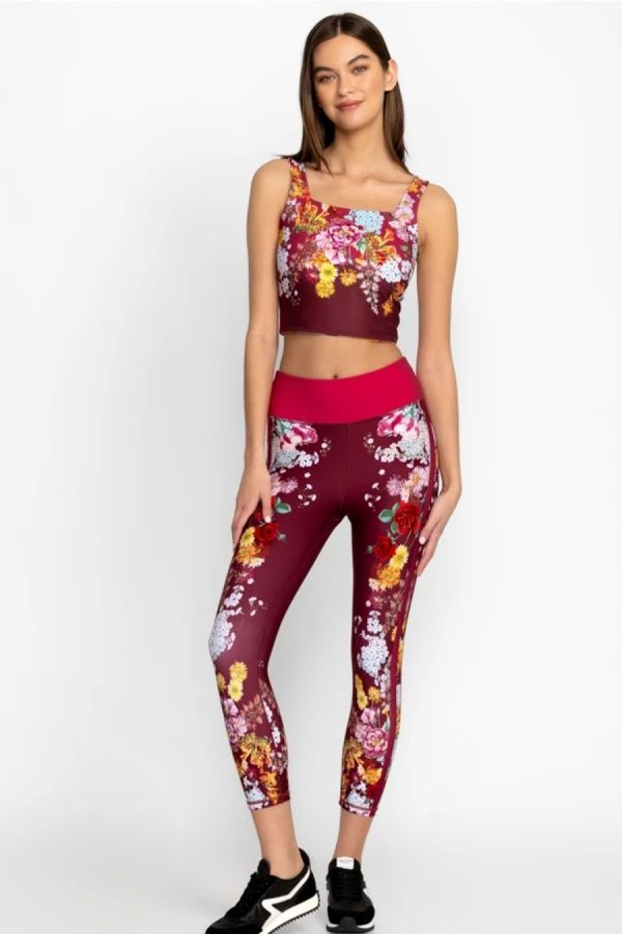 Clothing * | Golden Rose High Waist Cropped Active Legging Multi