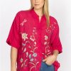 Clothing * | Geniveve Relaxed Dolman Shirt-Plus Size Rose Red