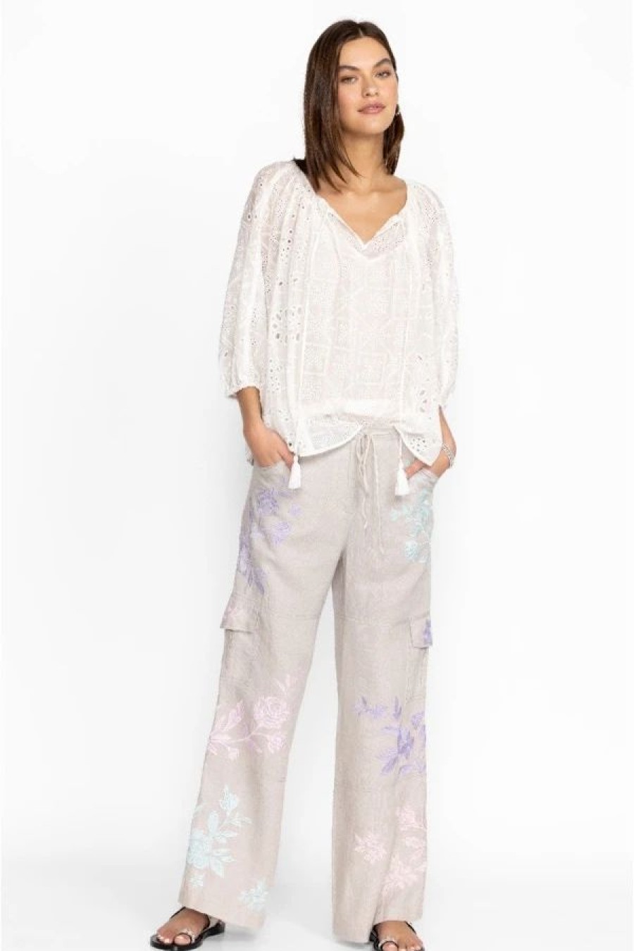 Clothing * | Hazel Drawstring Wide Leg Pant Sand