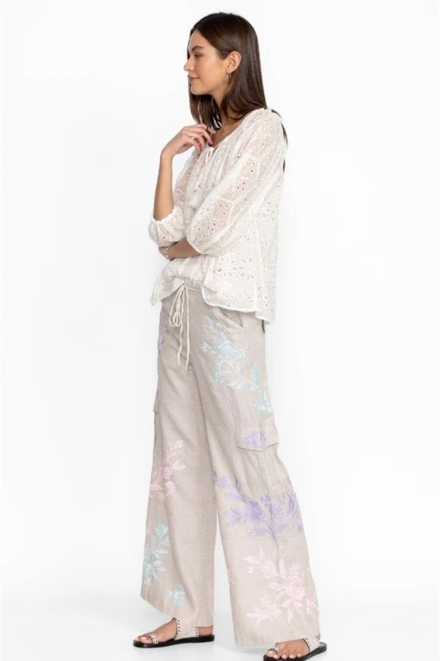 Clothing * | Hazel Drawstring Wide Leg Pant Sand