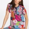 Clothing * | Rose Patch Favorite Short Sleeve Crew Neck Swing Multi