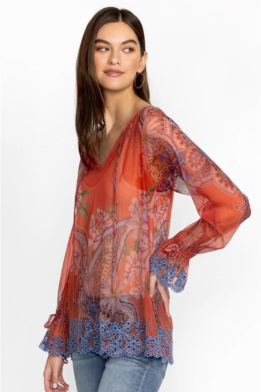 Clothing * | Paisley Mesh Blouse Multi