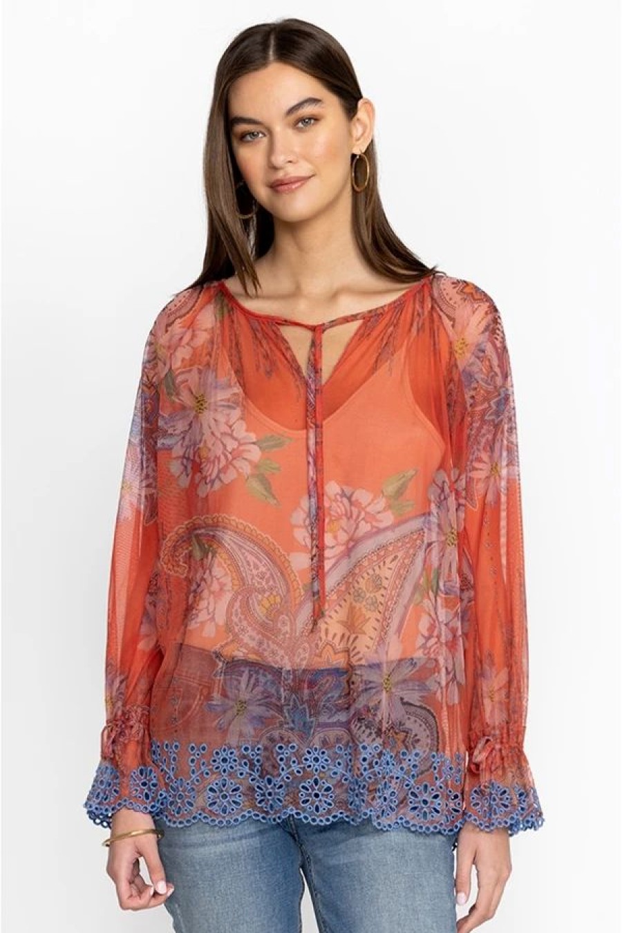 Clothing * | Paisley Mesh Blouse Multi