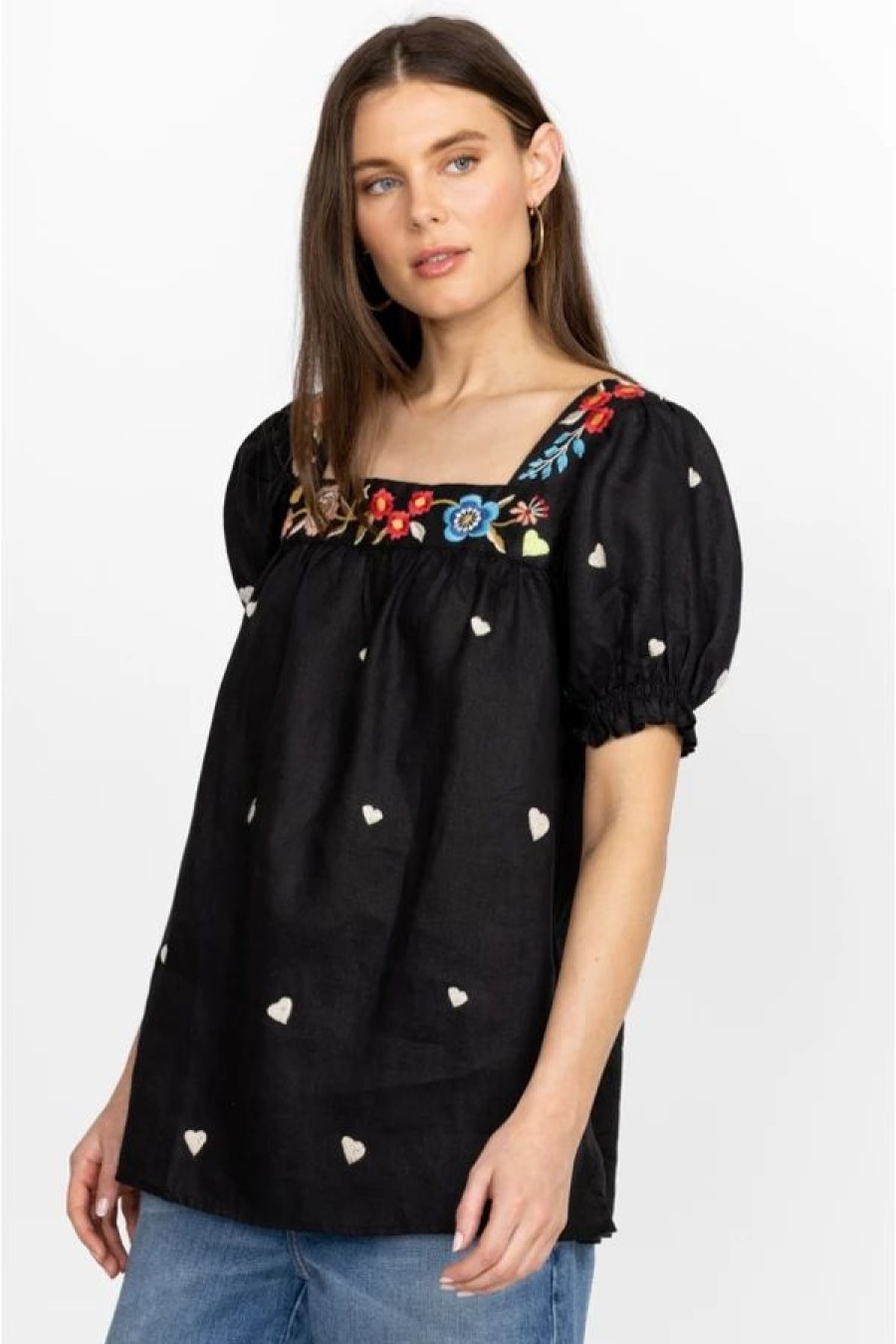 Clothing * | Maris Square Neck Park Blouse Black