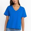 Clothing * | Organic Cotton Drop Shoulder Tee Princess Blue Garden Vines