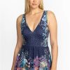 Clothing * | Sea Owl Skirted One Piece-Plus Size Multi