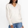 Clothing * | Crochet Patched Sweater White