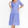 Clothing * | Castillo Eyelet Midi Dress Periwinkle