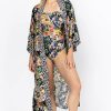 Clothing * | Layla Leopard Kimono-Plus Size Multi