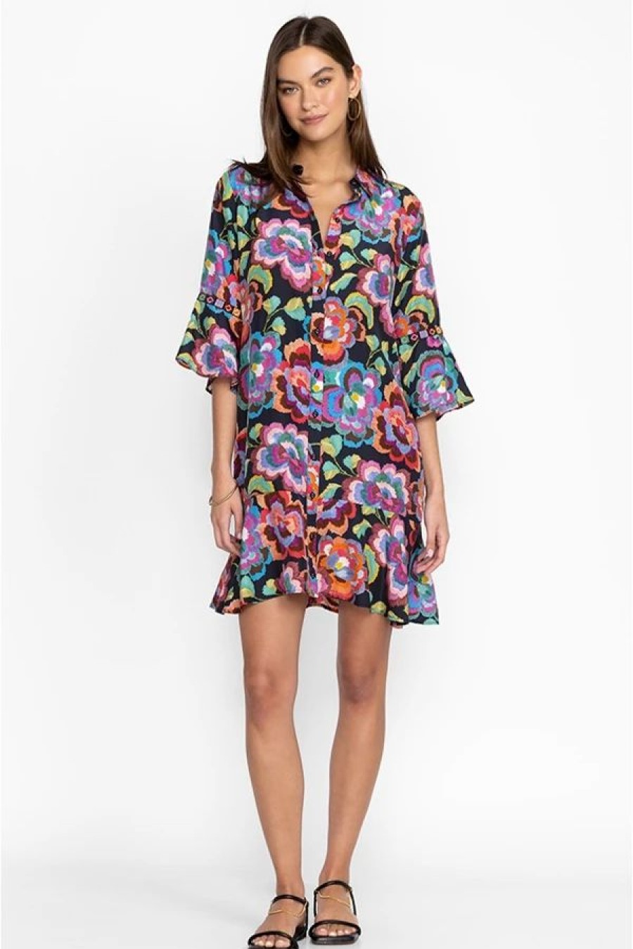 Clothing * | Calanthe Tiered Flounce Dress Multi