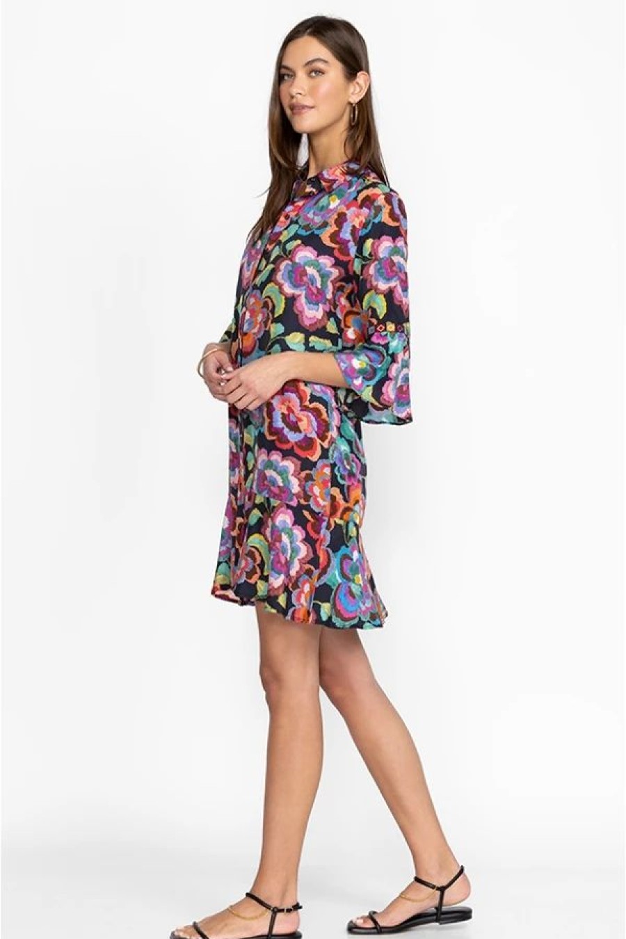 Clothing * | Calanthe Tiered Flounce Dress Multi