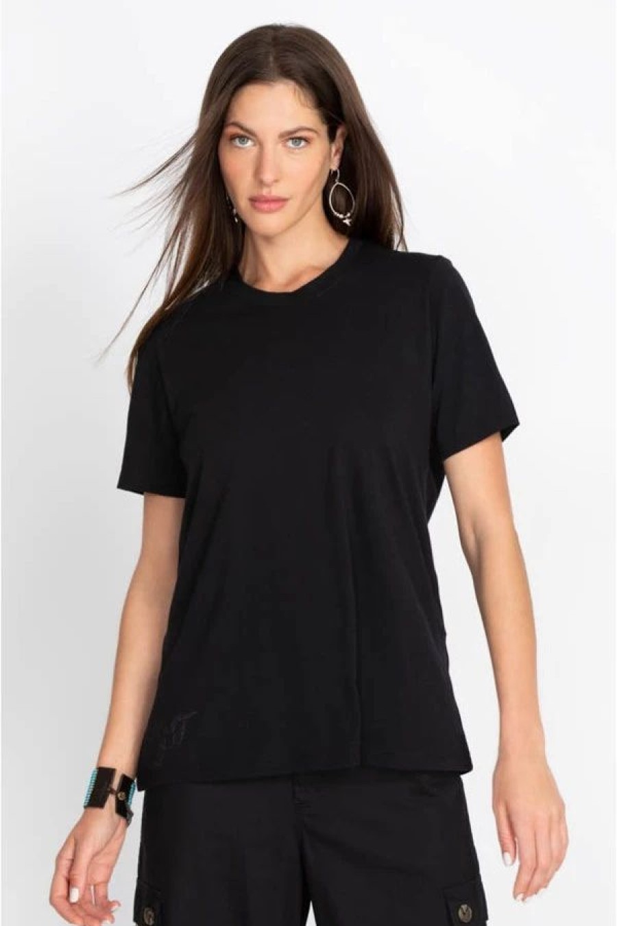 Clothing * | Short Sleeve Crew Neck Layering Tee Black