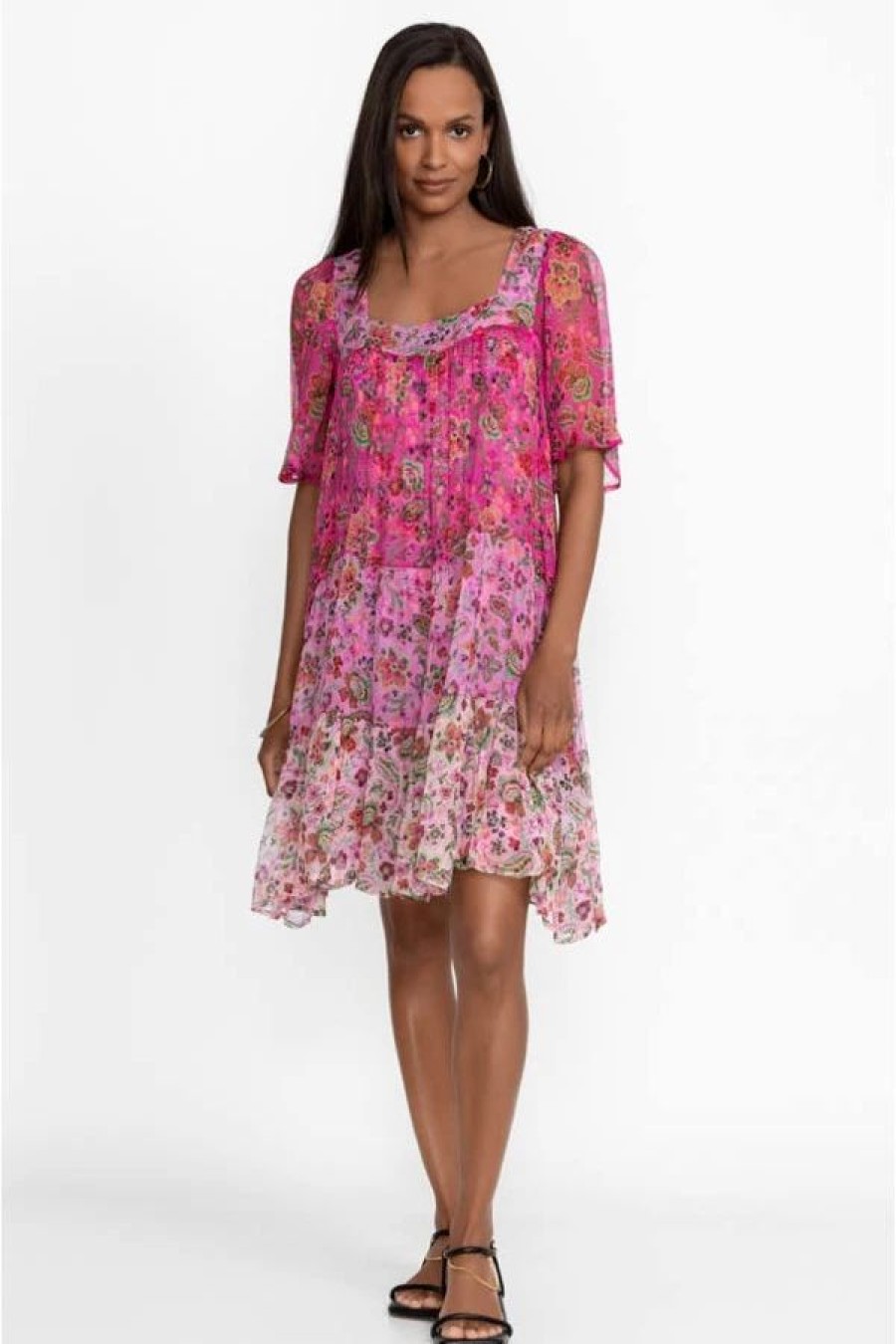 Clothing * | Foxglove Silk Mini Dress Multi