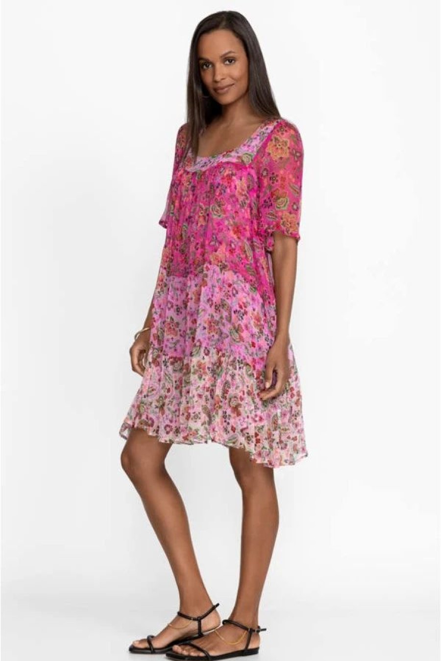 Clothing * | Foxglove Silk Mini Dress Multi